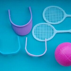 Barbie doll size beach tennis acessories